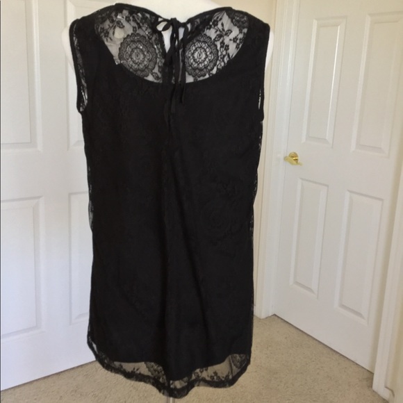 New CAbi Date Night Black Lace Tunic Top Belt Style# 942 New Without Tags M - Picture 5 of 9